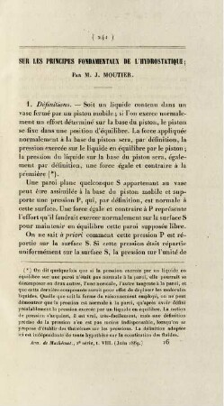 Sur les principes fondamentaux de l'hydrostatique.