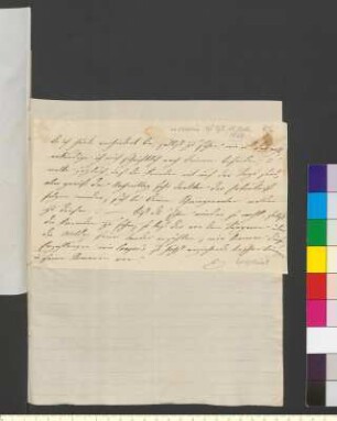 Brief von Egloffstein, Caroline Freifrau von und zu geb. Aufseß (?) an Goethe, Johann Wolfgang von