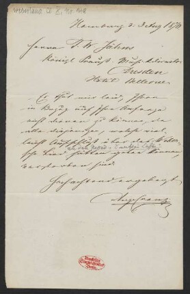 Brief an Friedrich Wilhelm Jähns : 03.08.1870