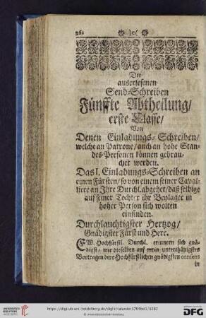 Fünffte Abtheilung