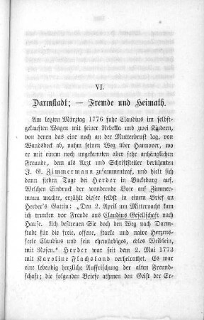 VI. Darmstadt; - Fremde und Heimath.