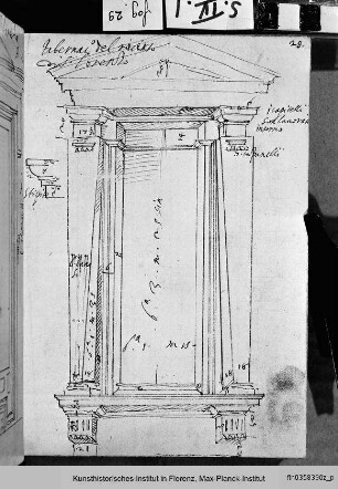 Biblioteca Laurenziana in Florenz : Studie eines Fensters des Vestibüls