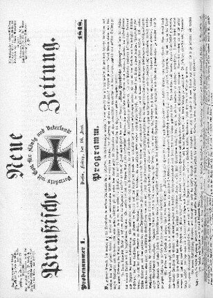 Faksimile von "Neue Preußische Zeitung" 1848