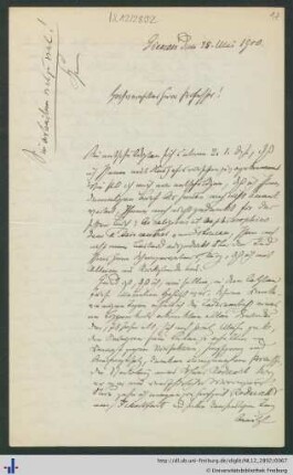 Brief vom 25.05.1900.