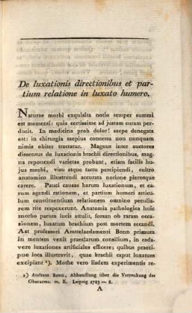 Dissertatio inauguralis chirurgica de luxatione humeri