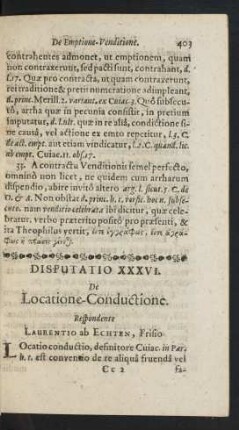 Disputatio XXXVI.