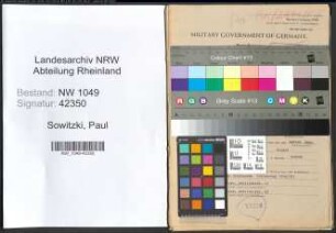 Entnazifizierung Paul Sowitzki , geb. 01.04.1895 (Postbeamter)