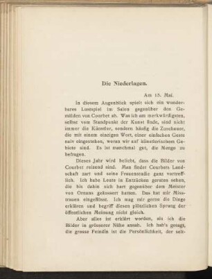 Die Niederlagen.