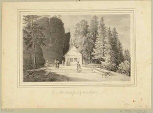 Das Gasthaus im Nordosten des Berges Obin im Zittauer Gebirge