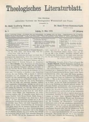 97-98 [Rezension] The Annual of the American Schools of Oriental Research ; Vol. XII (1930-1931)