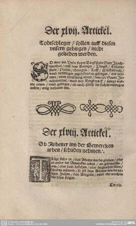 Der XLVIII. Artickel. Ob Arbeiter inn der Gewercke arbeit / schaden nehmen.