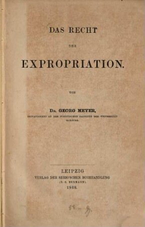 Das Recht der Expropriation