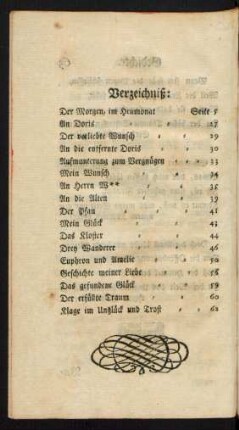 Verzeichniß: