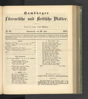 No. 60. 26. Juli 1851