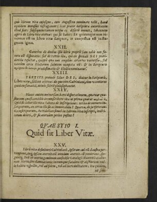 Quaestio I. Quid sit Liber Vitae.