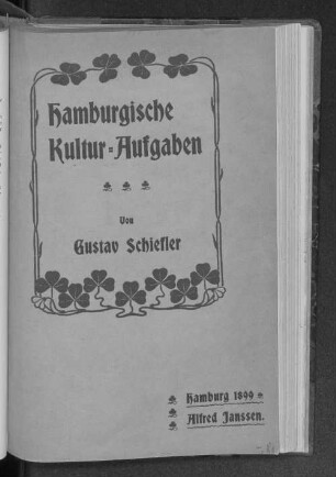 Hamburgische Kulturaufgaben