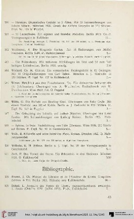 Bibliographie (Nr. 524-541)