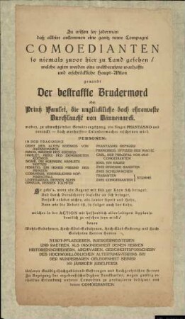 Der bestrafte Brudermord oder: Printz Hamlet, die unglückliche doch ehrenveste Durchlaucht von Dänemark