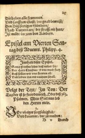 Epistel am Vierten Sontag deß Advents.
