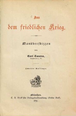 Aus dem friedlichen Krieg : Manöverskizzen