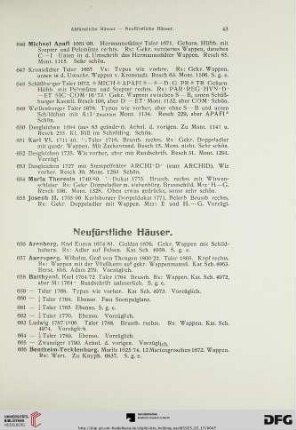 Neufürstliche Häuser (Nr. 656-1156)