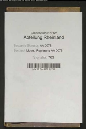 Armenrechnung der Stadt Moers