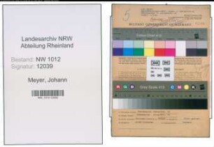 Entnazifizierung Johann Meyer , geb. 05.04.1896 (Kaufmann)