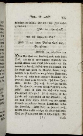 Ein und neunzigster Brief. - Hundertster Brief.