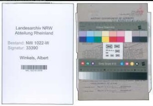 Entnazifizierung Albert Winkels , geb. 05.08.1909 (Haendler)