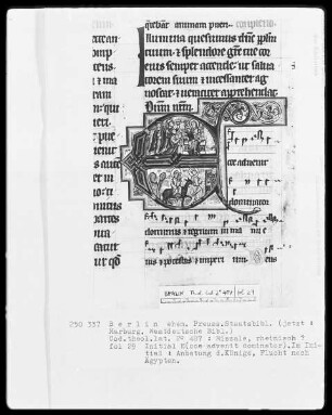 Missale — Initiale E (cce advenit dominator), Folio 29recto