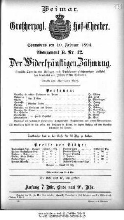 Der Widerspänstigen Zähmung