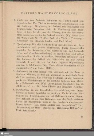 Weitere Wandervorschläge