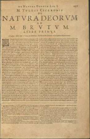 De natura Deorum Libri III. quorum I. - III.