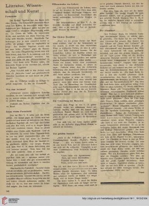 Literatur, Wissenschaft und Kunst