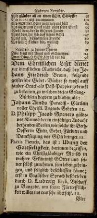 Dem Christlichen Leser dienet zur dienstlichen Nachricht...