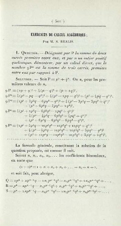Exercices de calcul algébriques.