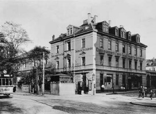 Dresden-Neustadt, Königsbrücker Straße 76. Deutsche Reichskrone (auch Reichsadler, Reichsbanner, Aktiv; 1869, 1873). Eckansicht