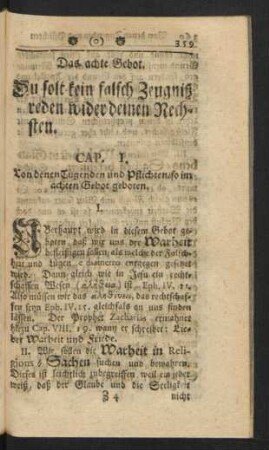Das achte Gebot. Du solt kein falsch Zeugniß reden wider deinen Nechsten