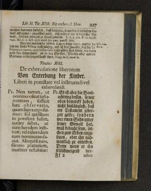 Titulus XIII. De exheredatione liberorum.