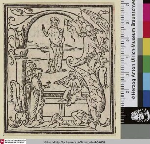 Initiale R mit der Auferstehung Christi