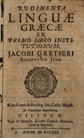 Rudimenta linguae Graecae ex primo libro institutionum