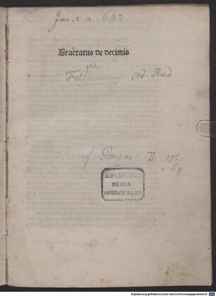 Tractatus de decimis