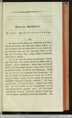 Vierter Abschnitt. Ueber Stärkebereitung