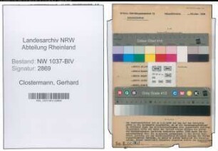 Entnazifizierung Gerhard Clostermann , geb. 10.05.1892 (Institutsleiter)