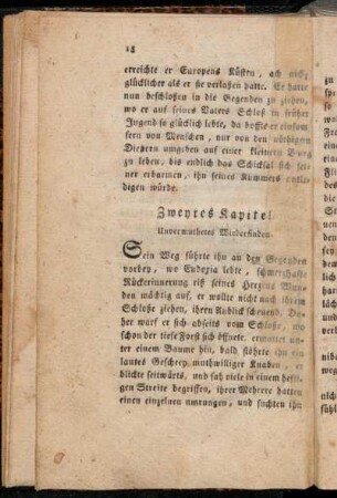 Zweytes Kapitel. Unvermuthetes Wiederfinden.