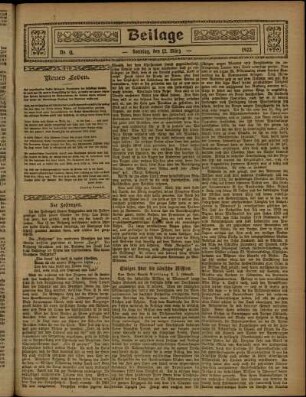 Zweite Ausgabe vom Sonntag, den 12. März 1922.