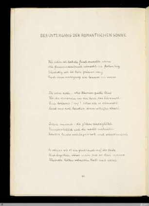 Der Untergang der romantischen Sonne