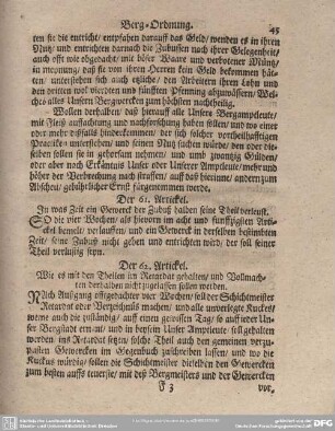 Der 62. Artickel. Wie es mit den Theilen im Retardat gehalten/und Vollmachten derhalben nicht zugelassen sollen werden.