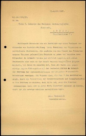 G. Rodenwaldt an E. Buschor