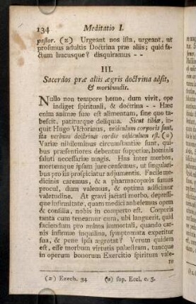 134-142, II. Sacerdos prae aliis aegris doctrina adsit, & moribundis.; Colloquium.; Reflexio.